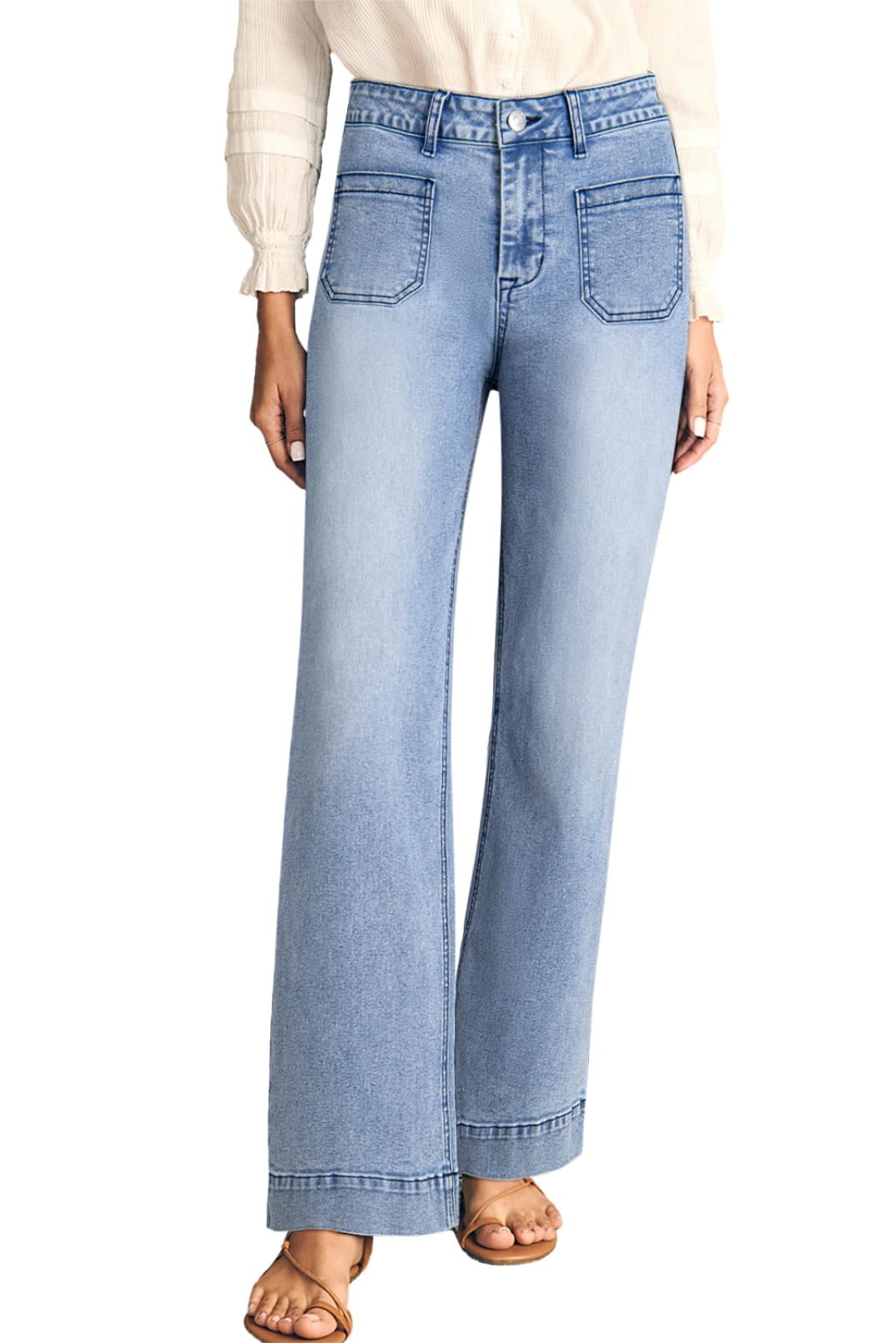 Astylish Women's Wide Leg Jeans High Waisted Stretchy Straight Leg Jeans Loose Trendy Denim Pants with Pocket