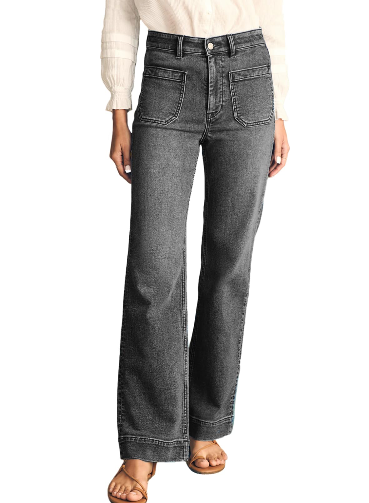 Astylish Women's Wide Leg Jeans High Waisted Stretchy Straight Leg Jeans Loose Trendy Denim Pants with Pocket