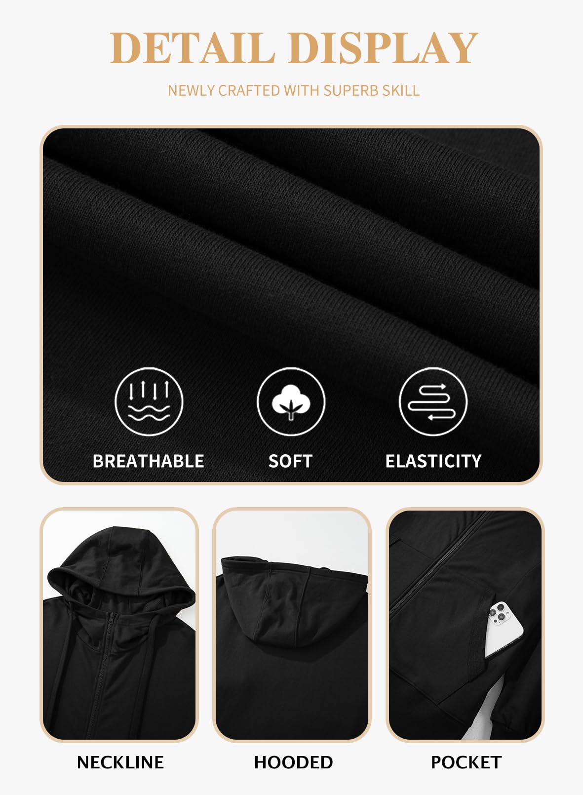 Eytino Plus Size Zip-Up Hoodie