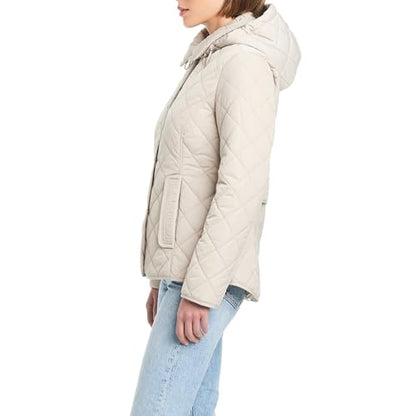 Jones New York Women's Ladies Lightweight Quilted Jacket with a Hood