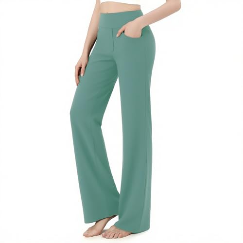 SIEPASA Wide Leg Yoga Pants Woman - High Waist Stretch Lounge Pants with Pockets, Casual Sweatpants Petite/Regular/Tall.