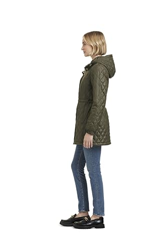 kate spade new york Women's Water Resistant Quilted Hooded Jacket with Adjustable Waist