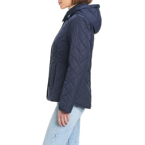 Jones New York Women's Ladies Lightweight Quilted Jacket with a Hood