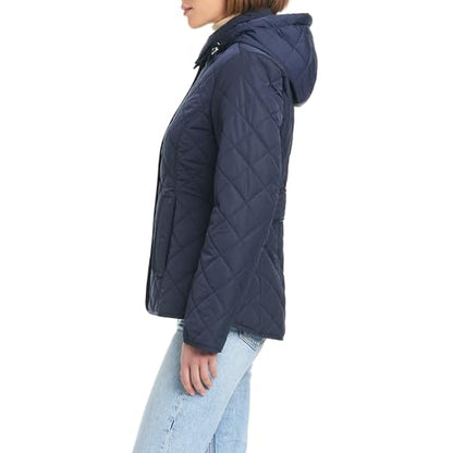 Jones New York Women's Ladies Lightweight Quilted Jacket with a Hood