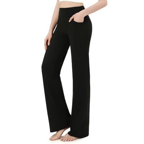 SIEPASA Wide Leg Yoga Pants Woman - High Waist Stretch Lounge Pants with Pockets, Casual Sweatpants Petite/Regular/Tall.