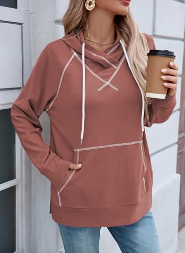 SHEWIN Womens Hoodies Drawstring Hooded Sweatshirt Pullover Long Sleeve Tops Womens Fall Fashion 2025