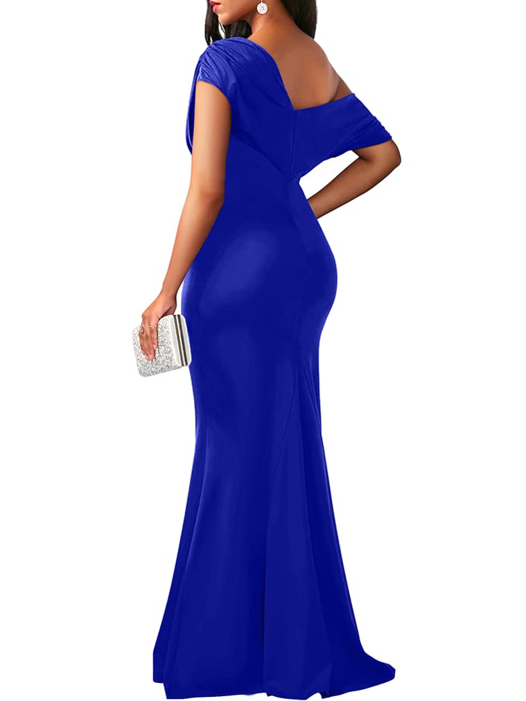 YMDUCH Women's Elegant Sleeveless Off Shoulder Bodycon Long Formal Party Evening Dress