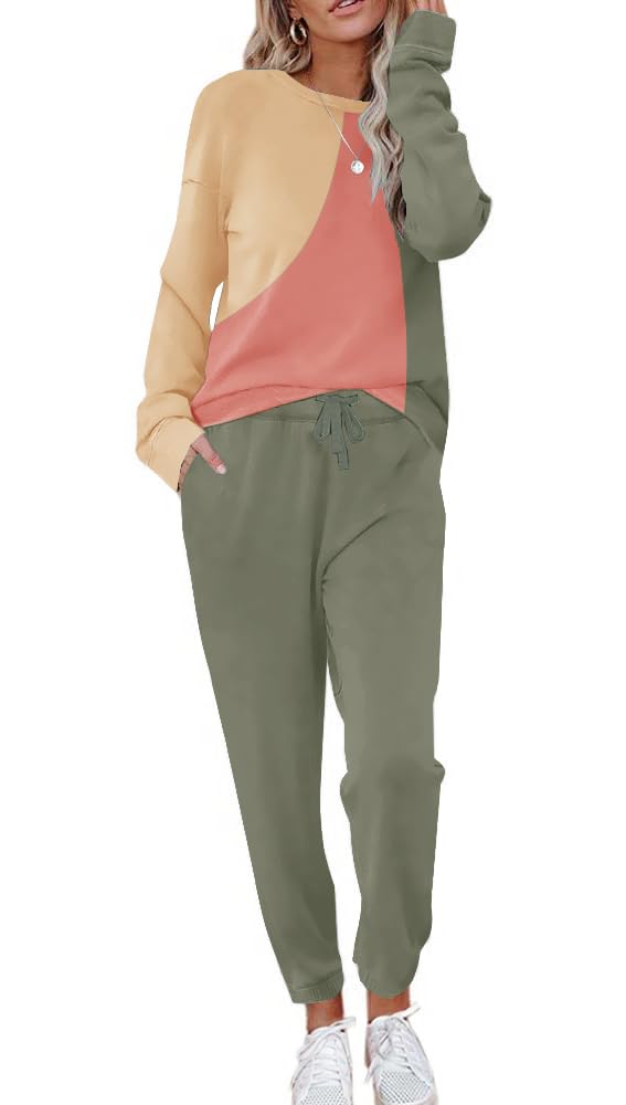 ETCYY NEW Lounge Sets for Women Two Piece Outfits Sweatsuits Sets Long Pant Loungewear Workout Athletic Tracksuits