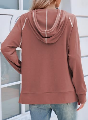 SHEWIN Womens Hoodies Drawstring Hooded Sweatshirt Pullover Long Sleeve Tops Womens Fall Fashion 2025