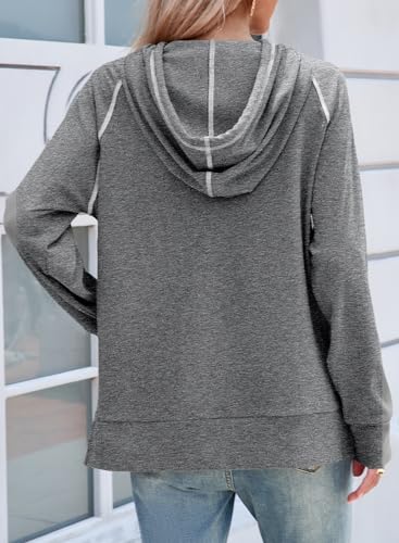 SHEWIN Womens Hoodies Drawstring Hooded Sweatshirt Pullover Long Sleeve Tops Womens Fall Fashion 2025