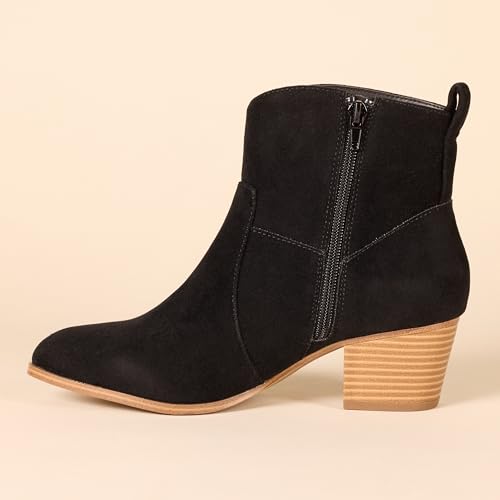Amazon Essentials Women's Western Ankle Boots with Stacked Heel