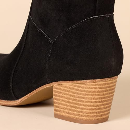 Amazon Essentials Women's Western Ankle Boots with Stacked Heel