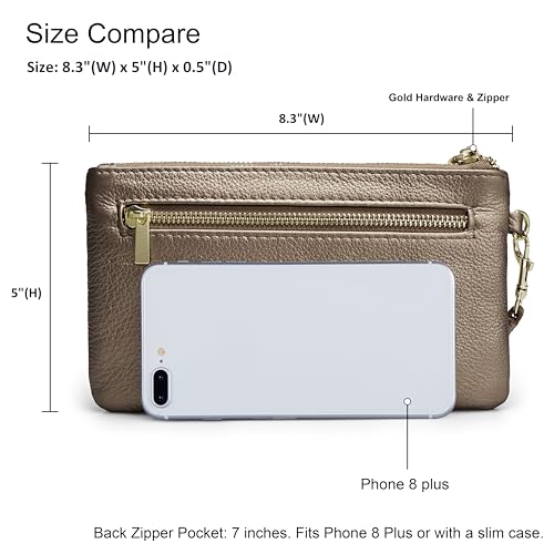 befen Genuine Leather Wristlet Clutch RFID Blocking Bag Cell Phone Wallet Purse Wristlet Wallet Purses and Handbags for Women