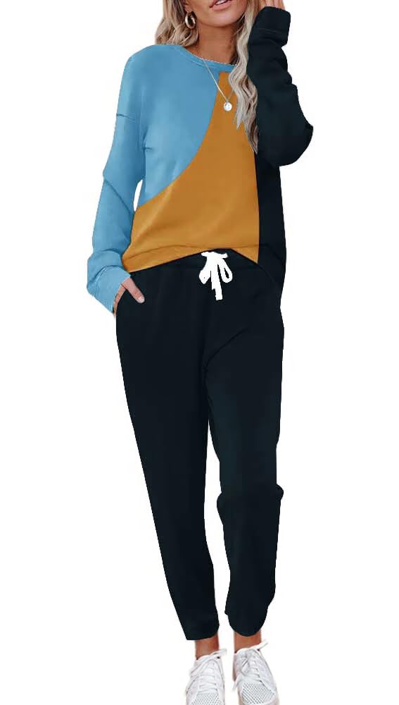 ETCYY NEW Lounge Sets for Women Two Piece Outfits Sweatsuits Sets Long Pant Loungewear Workout Athletic Tracksuits