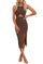 oten Women's Casual Sleeveless Cutout Twist Front Side Slit Ribbed Knit Party Bodycon Midi Dresses