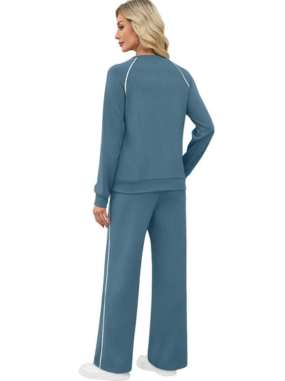 SAMPEEL Women 2 Piece Lounge Sets Sweatsuit Fall Outfits Matching Wide Leg pants Set Tracksuit Trendy Clothes