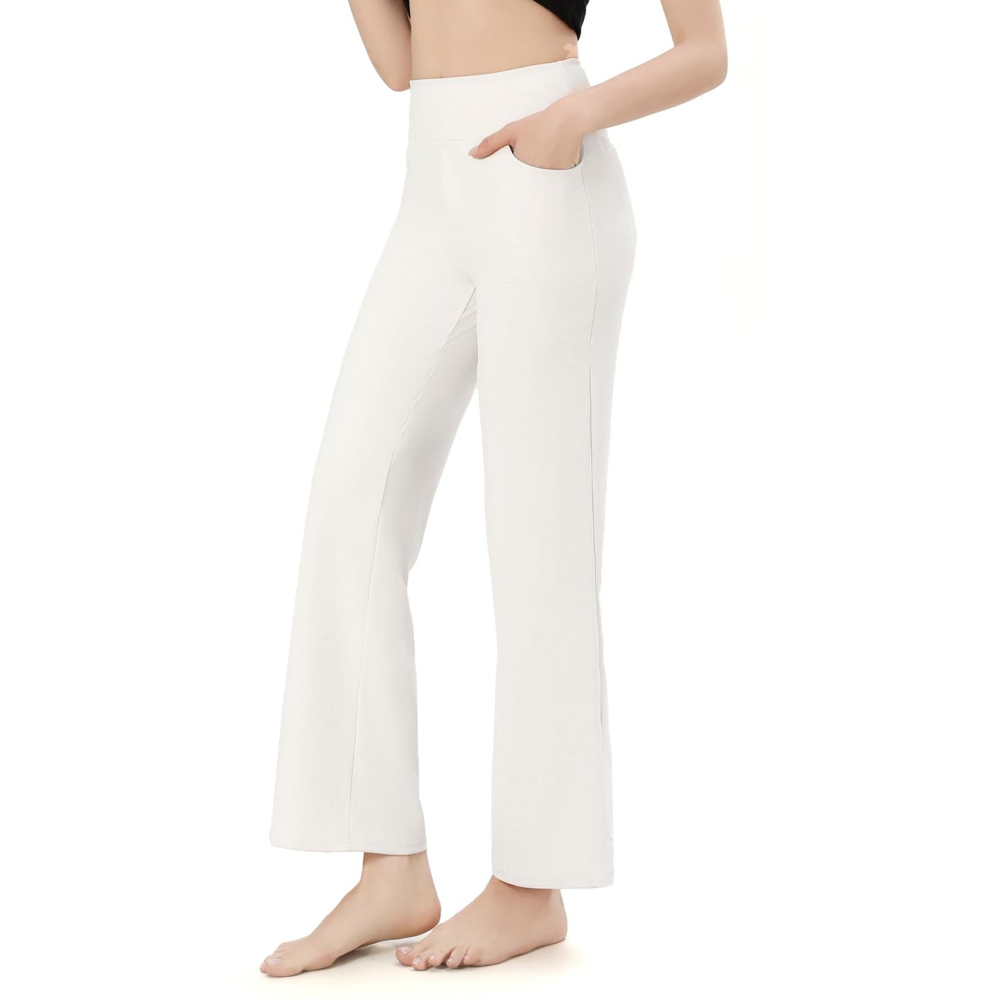 SIEPASA Wide Leg Yoga Pants Woman - High Waist Stretch Lounge Pants with Pockets, Casual Sweatpants Petite/Regular/Tall.