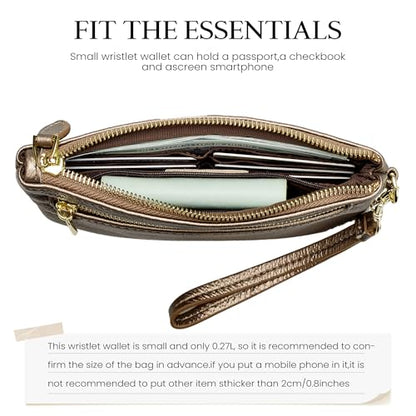 befen Genuine Leather Wristlet Clutch RFID Blocking Bag Cell Phone Wallet Purse Wristlet Wallet Purses and Handbags for Women