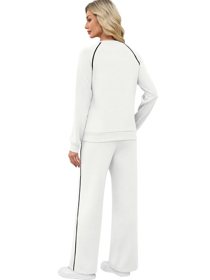 SAMPEEL Women 2 Piece Lounge Sets Sweatsuit Fall Outfits Matching Wide Leg pants Set Tracksuit Trendy Clothes