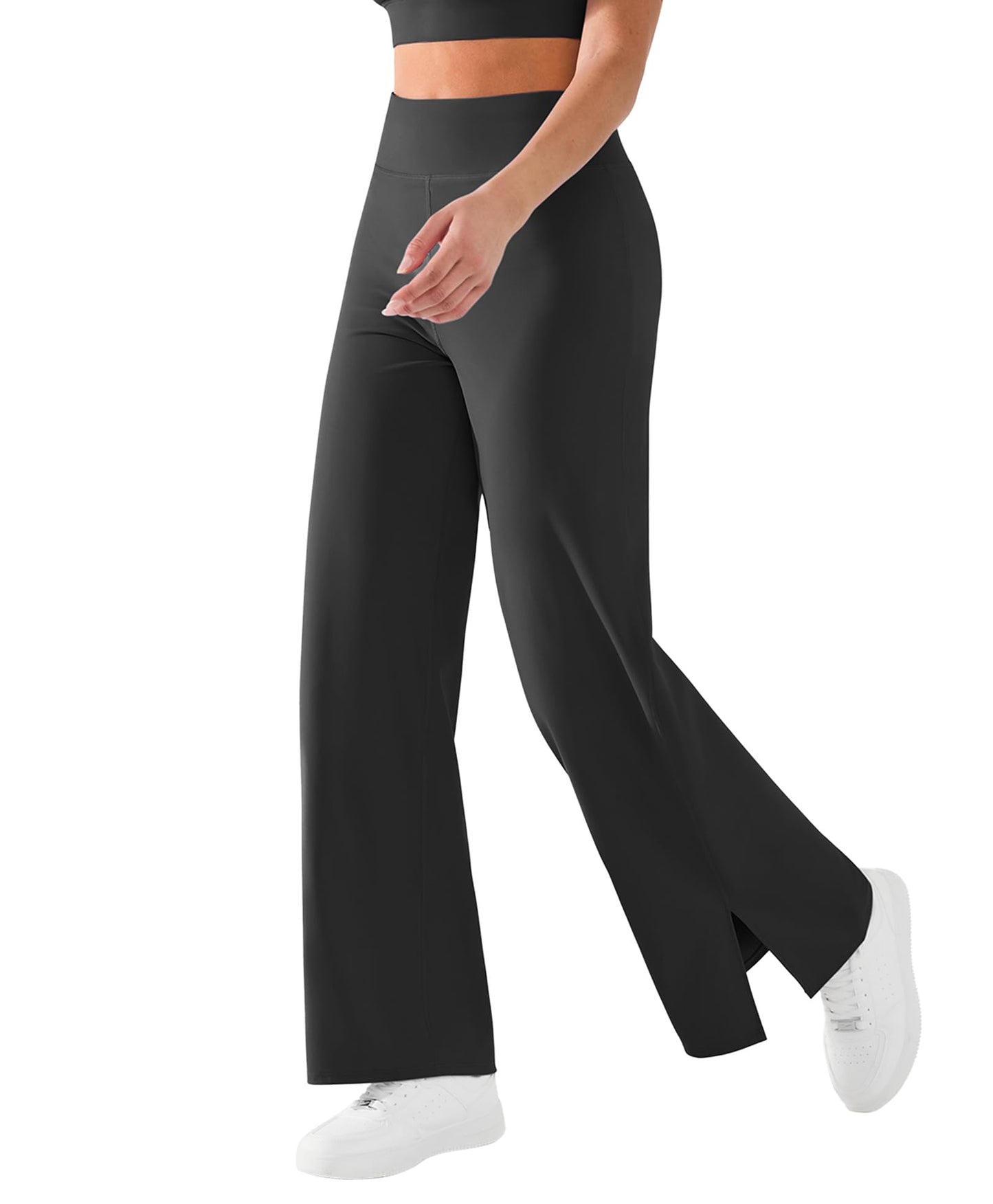 BRXL Wide Leg Yoga Pants for Women with Back Pocket Trouser Style High Waisted 30" Casual Lounge Buttery Soft Stretch Loose