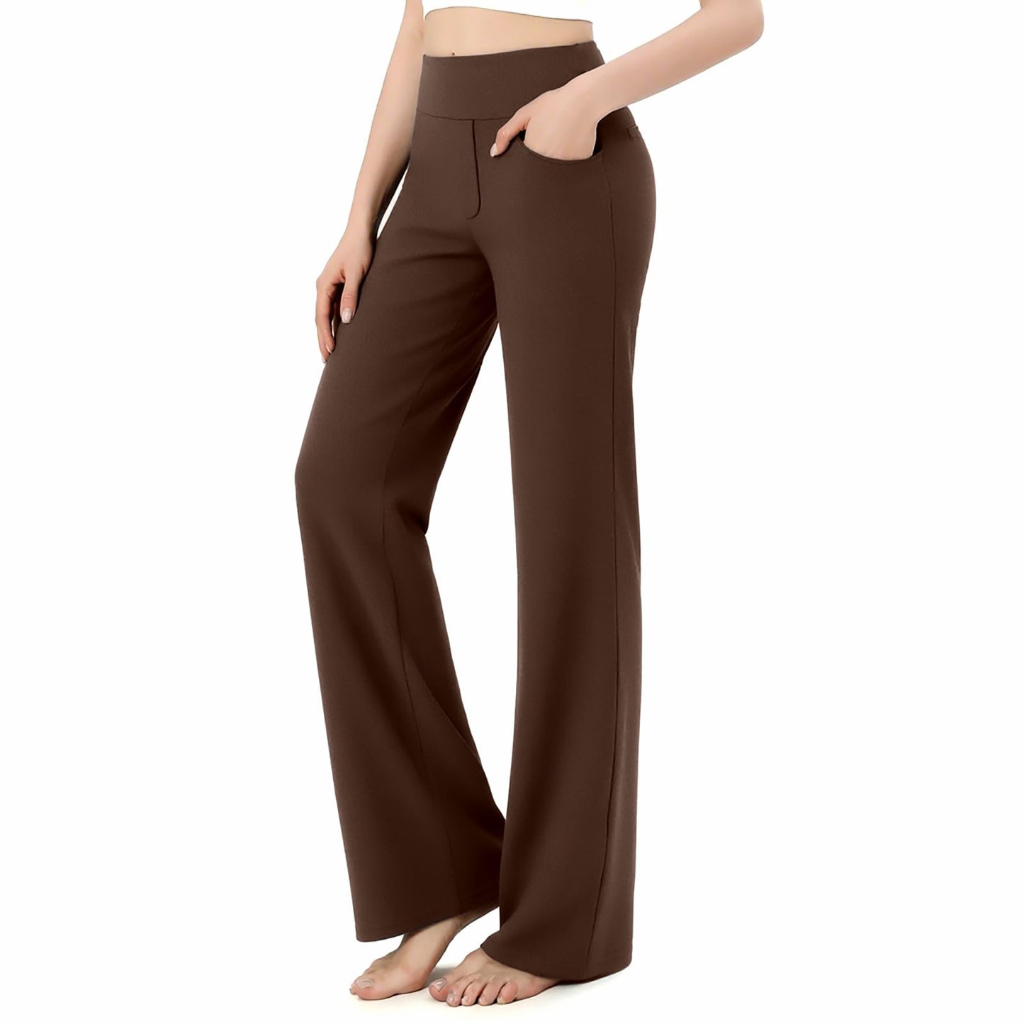 SIEPASA Wide Leg Yoga Pants Woman - High Waist Stretch Lounge Pants with Pockets, Casual Sweatpants Petite/Regular/Tall.