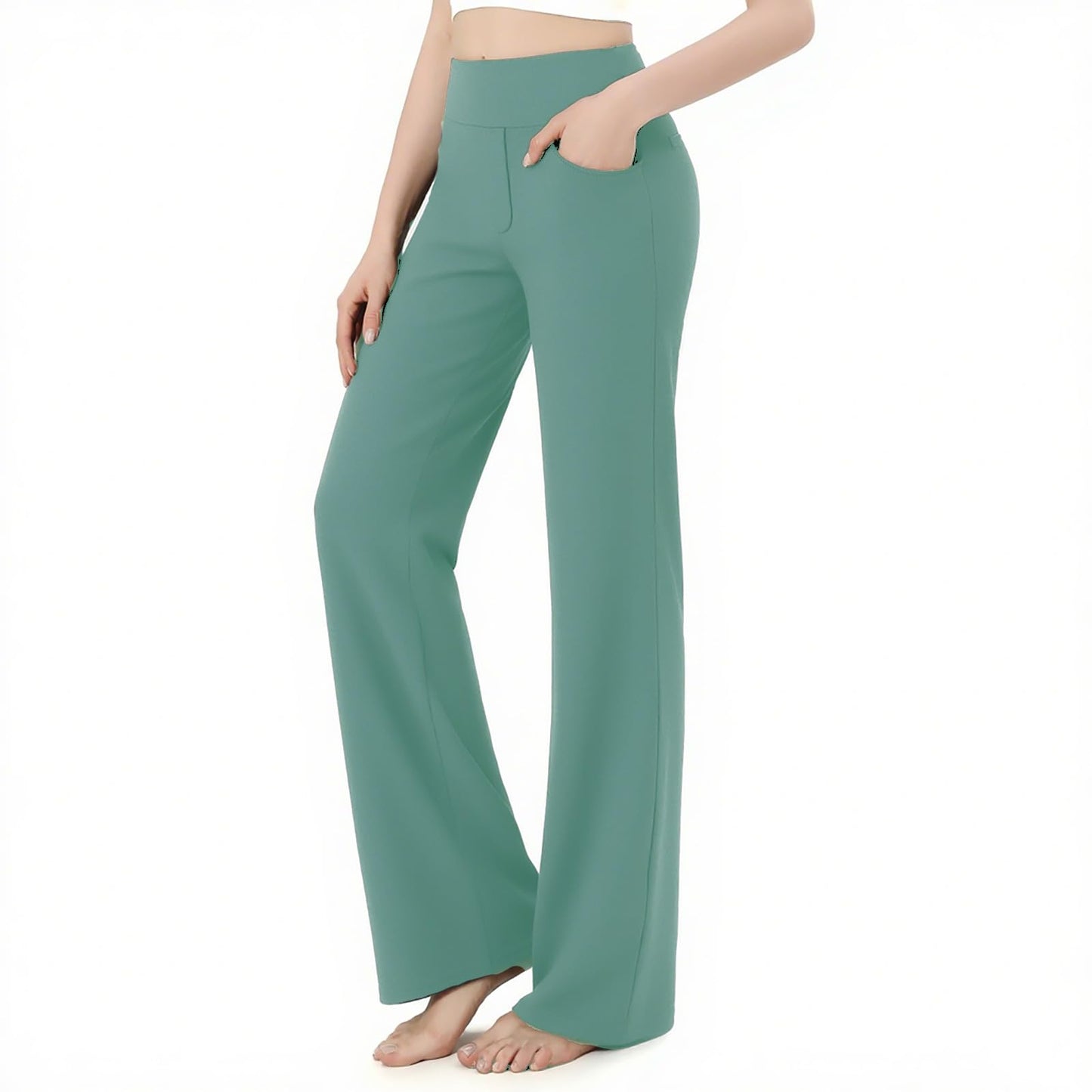 SIEPASA Wide Leg Yoga Pants Woman - High Waist Stretch Lounge Pants with Pockets, Casual Sweatpants Petite/Regular/Tall.