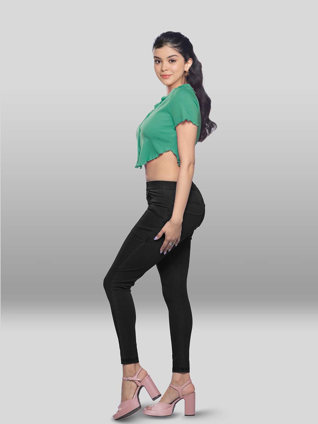 Lyra Cotton Knitted Women's Jeggings with Pockets | Comfortable Stylish Casual Pant | Trendy Slim-Fit Trousers - Pack of 2