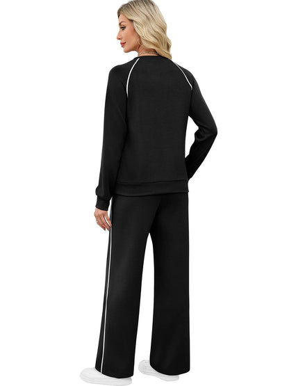 SAMPEEL Women 2 Piece Lounge Sets Sweatsuit Fall Outfits Matching Wide Leg pants Set Tracksuit Trendy Clothes