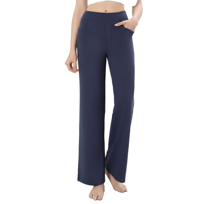 SIEPASA Wide Leg Yoga Pants Woman - High Waist Stretch Lounge Pants with Pockets, Casual Sweatpants Petite/Regular/Tall.