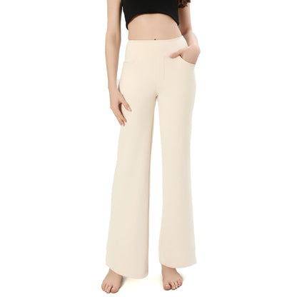 SIEPASA Wide Leg Yoga Pants Woman - High Waist Stretch Lounge Pants with Pockets, Casual Sweatpants Petite/Regular/Tall.