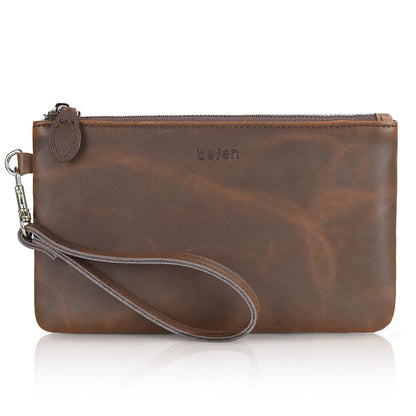 befen Genuine Leather Wristlet Clutch RFID Blocking Bag Cell Phone Wallet Purse Wristlet Wallet Purses and Handbags for Women