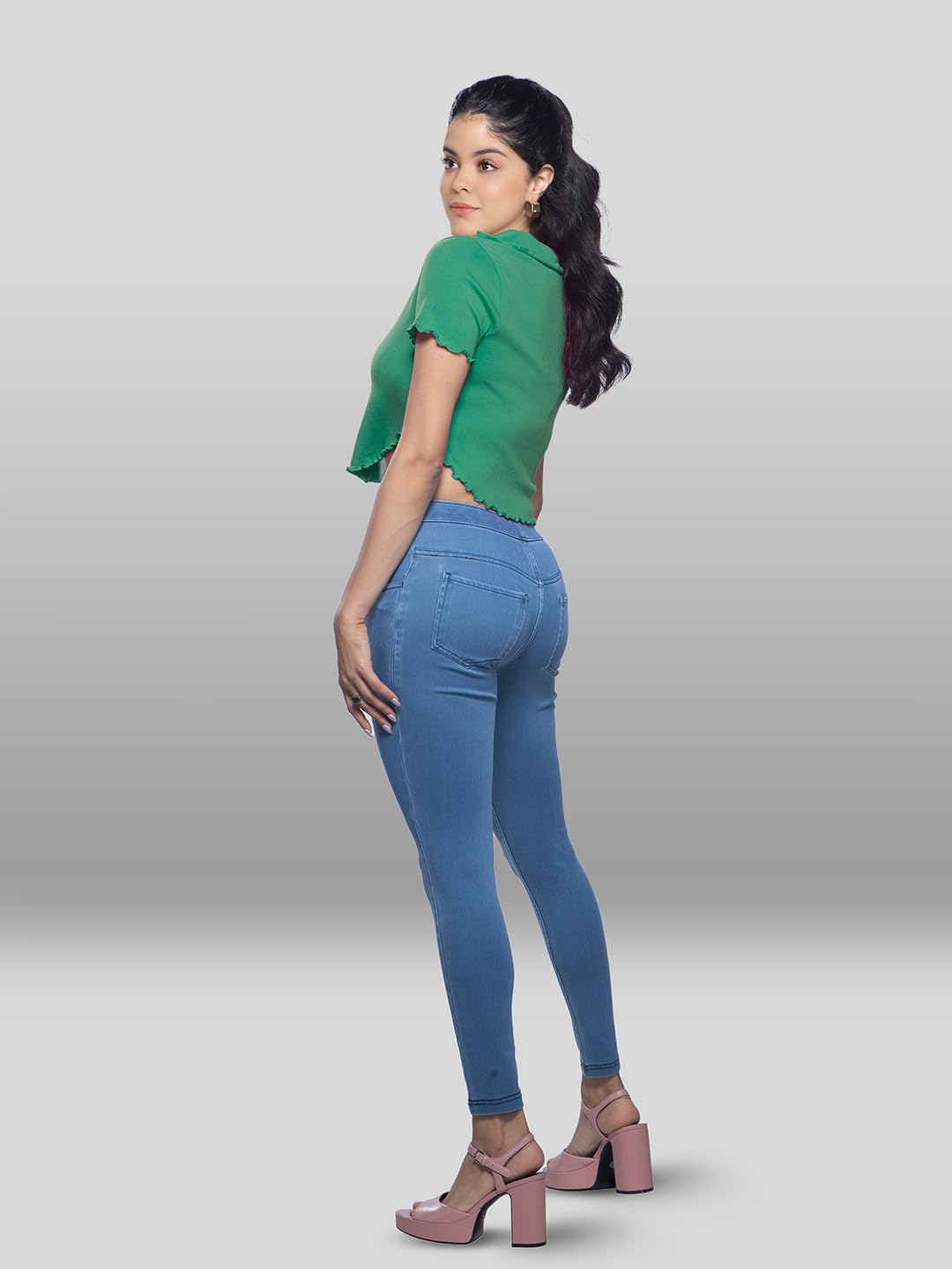 Lyra Cotton Knitted Women's Jeggings with Pockets | Comfortable Stylish Casual Pant | Trendy Slim-Fit Trousers - Pack of 2
