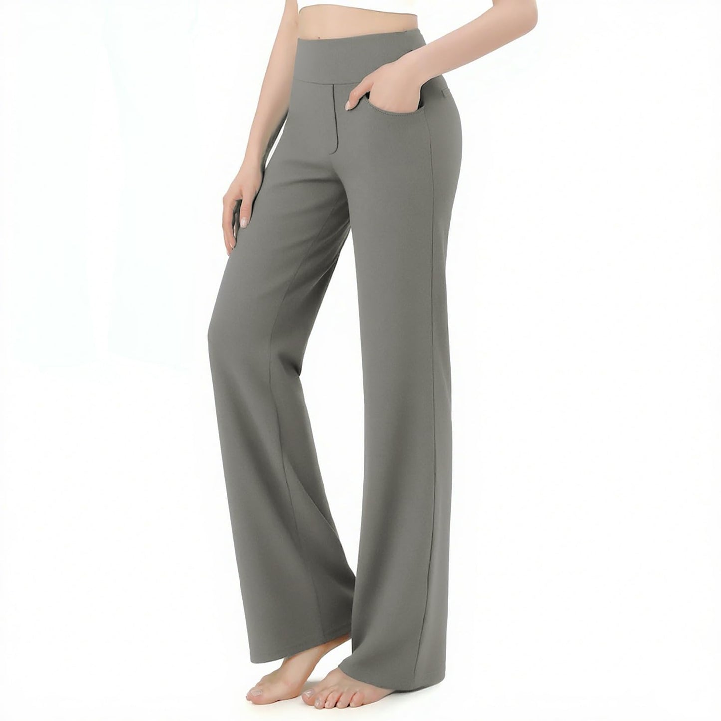 SIEPASA Wide Leg Yoga Pants Woman - High Waist Stretch Lounge Pants with Pockets, Casual Sweatpants Petite/Regular/Tall.