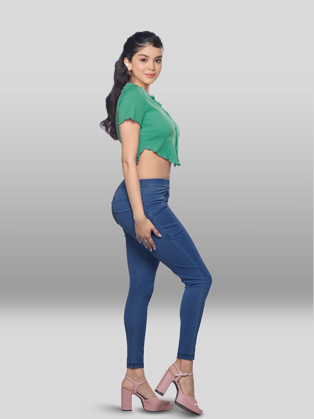 Lyra Cotton Knitted Women's Jeggings with Pockets | Comfortable Stylish Casual Pant | Trendy Slim-Fit Trousers - Pack of 2