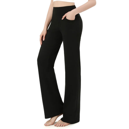 SIEPASA Wide Leg Yoga Pants Woman - High Waist Stretch Lounge Pants with Pockets, Casual Sweatpants Petite/Regular/Tall.