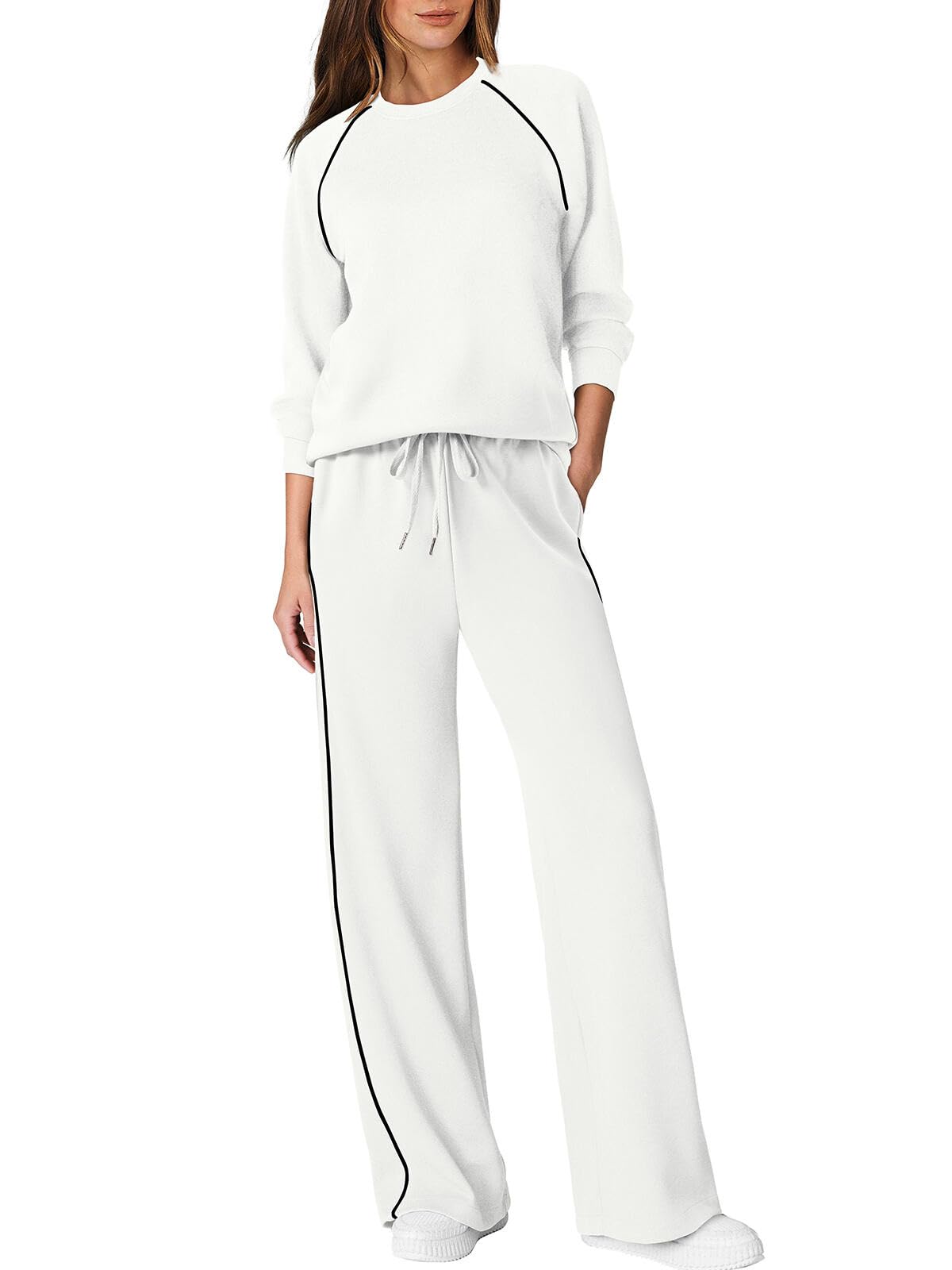 SAMPEEL Women 2 Piece Lounge Sets Sweatsuit Fall Outfits Matching Wide Leg pants Set Tracksuit Trendy Clothes