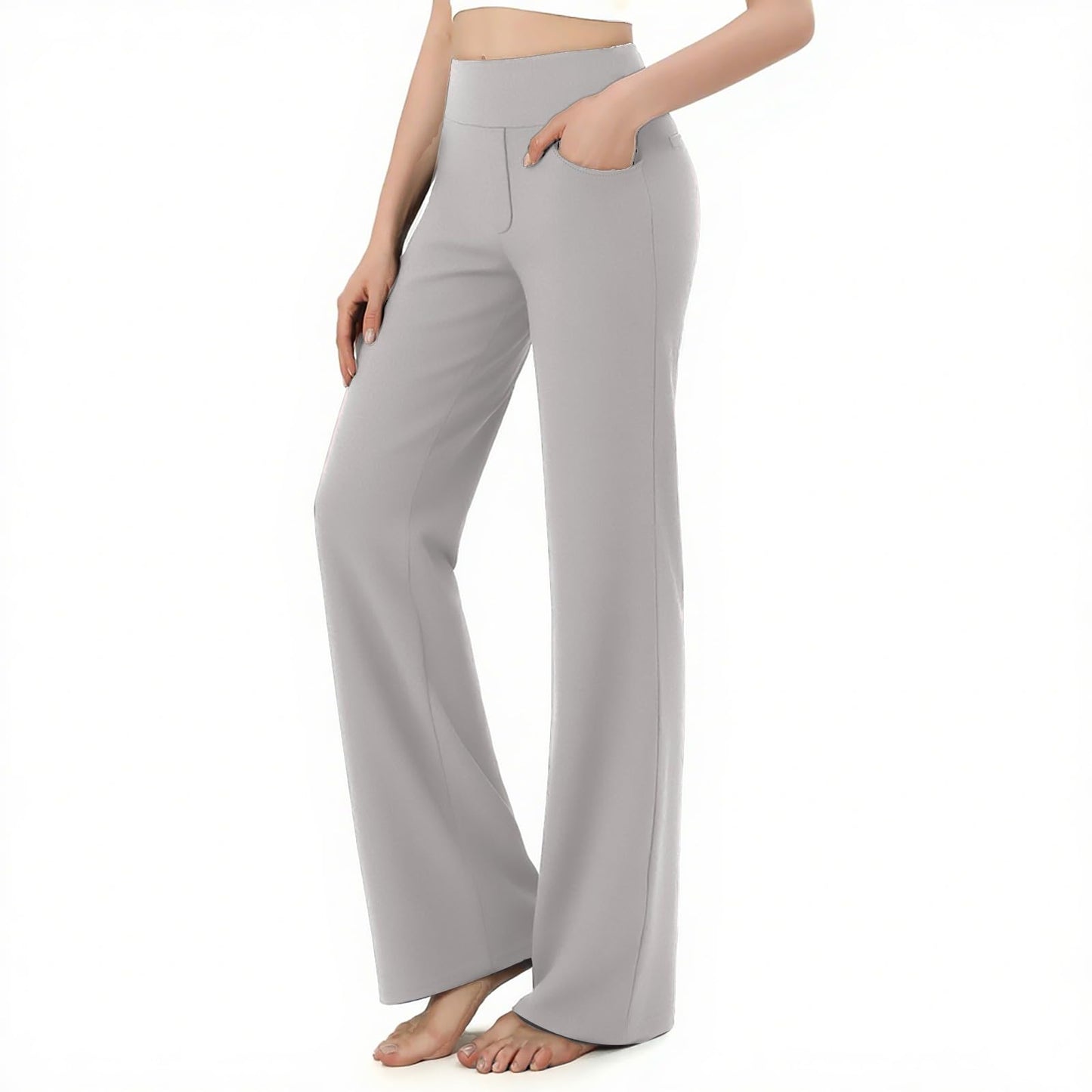 SIEPASA Wide Leg Yoga Pants Woman - High Waist Stretch Lounge Pants with Pockets, Casual Sweatpants Petite/Regular/Tall.