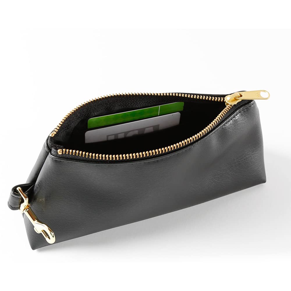 2-Piece Luxe Wristlet Set (IT Bag and a Key Ring Bracelet) Vegan Leather Classic Clutch Luxury Purse for Women