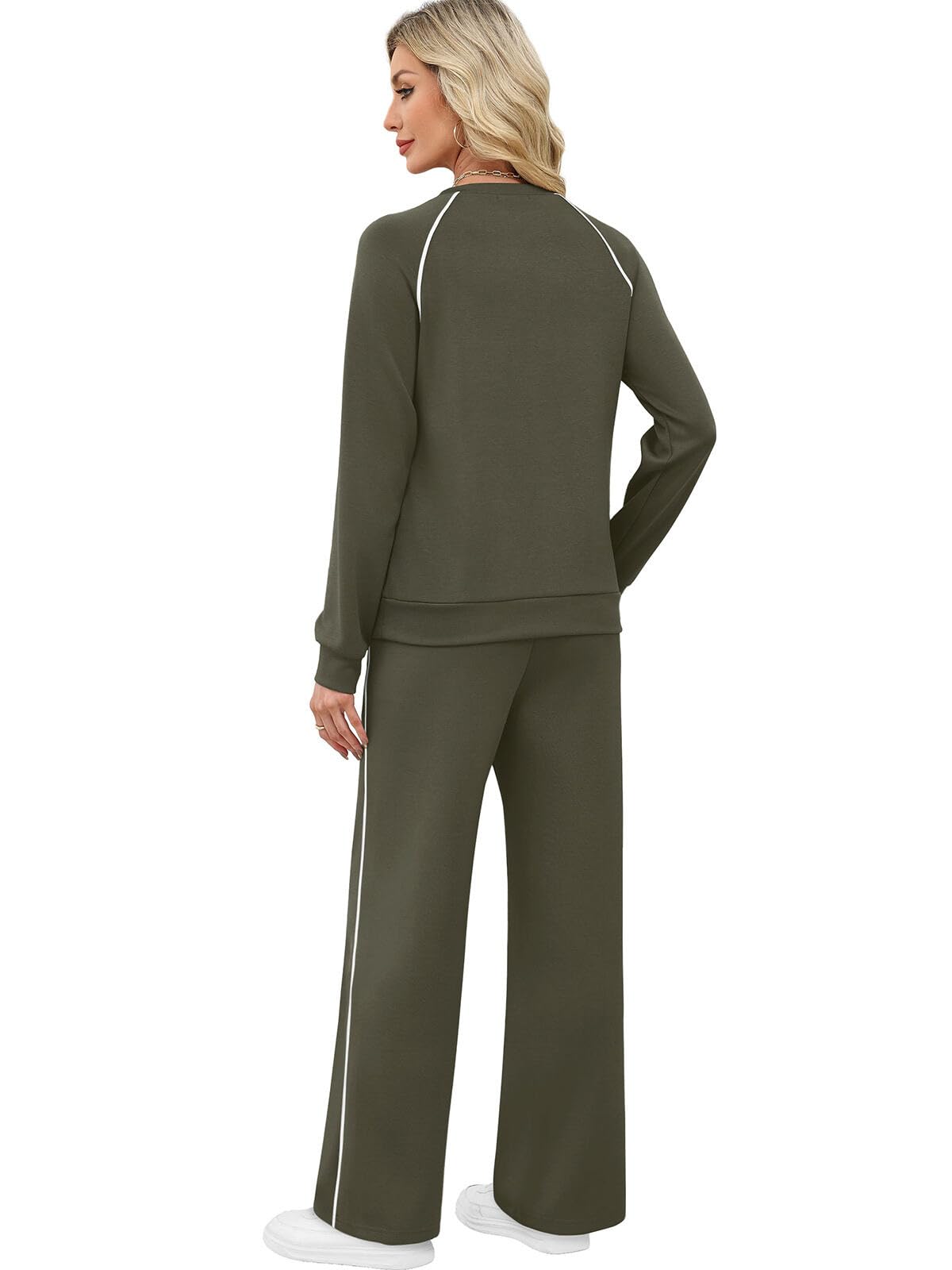 SAMPEEL Women 2 Piece Lounge Sets Sweatsuit Fall Outfits Matching Wide Leg pants Set Tracksuit Trendy Clothes