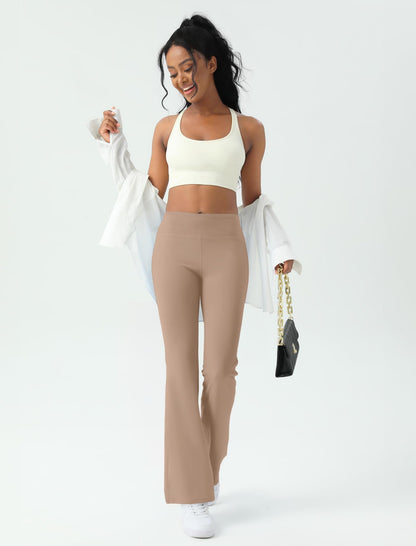 Women's Yoga Pants Bootcut Flare Leggings Flared Bell Bottom Leggings High-Waisted Workout Pants Tummy Control