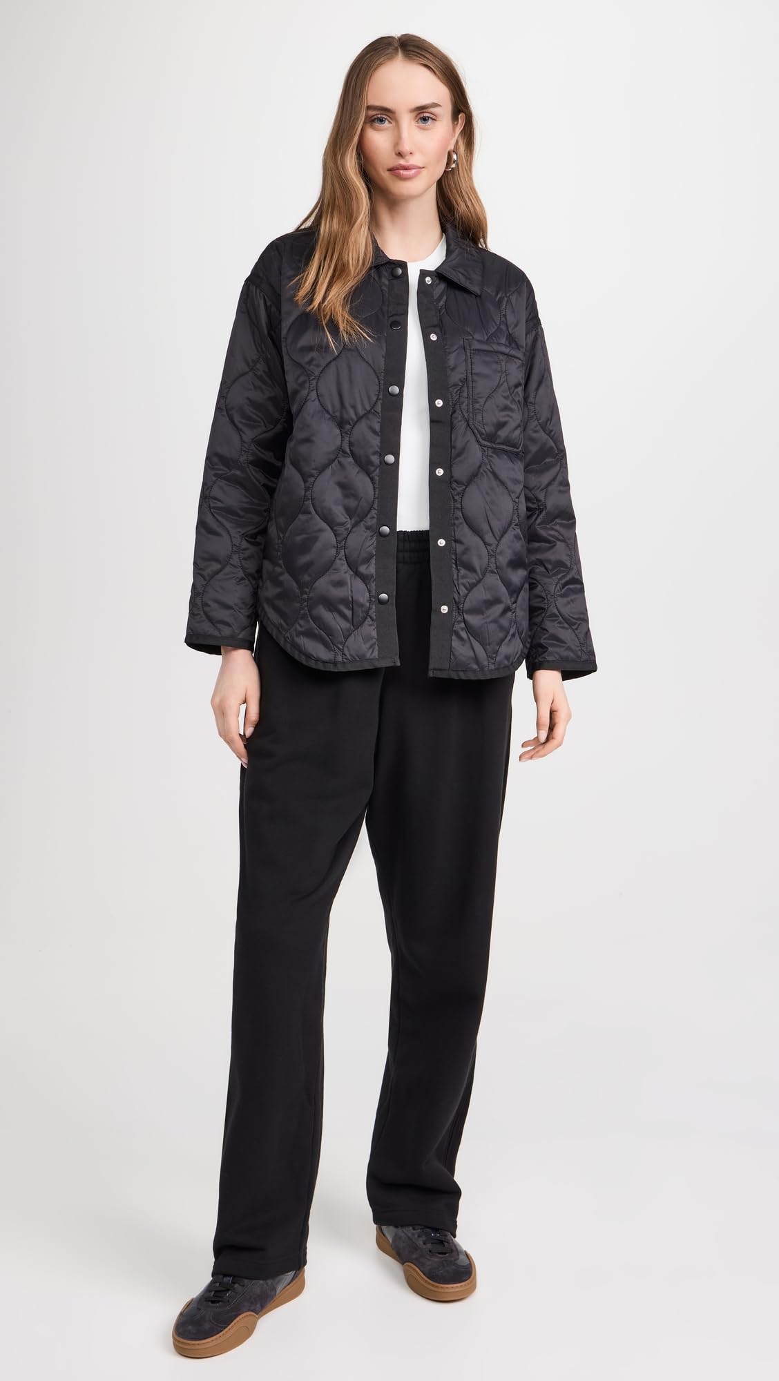 time is now quilted jacket | black