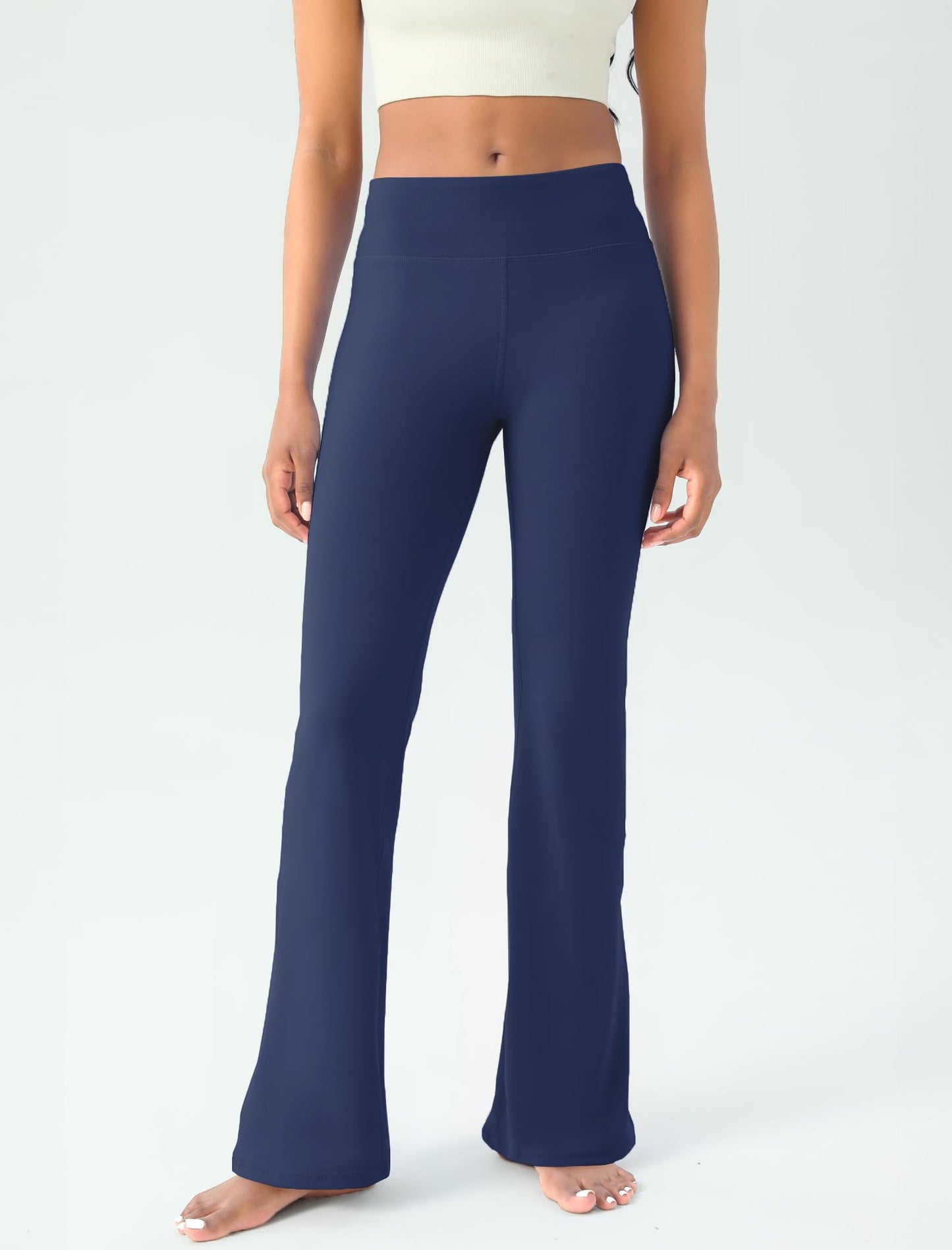 Women's Yoga Pants Bootcut Flare Leggings Flared Bell Bottom Leggings High-Waisted Workout Pants Tummy Control