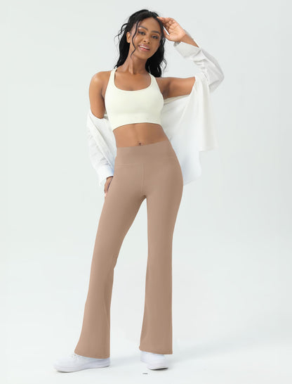 Women's Yoga Pants Bootcut Flare Leggings Flared Bell Bottom Leggings High-Waisted Workout Pants Tummy Control