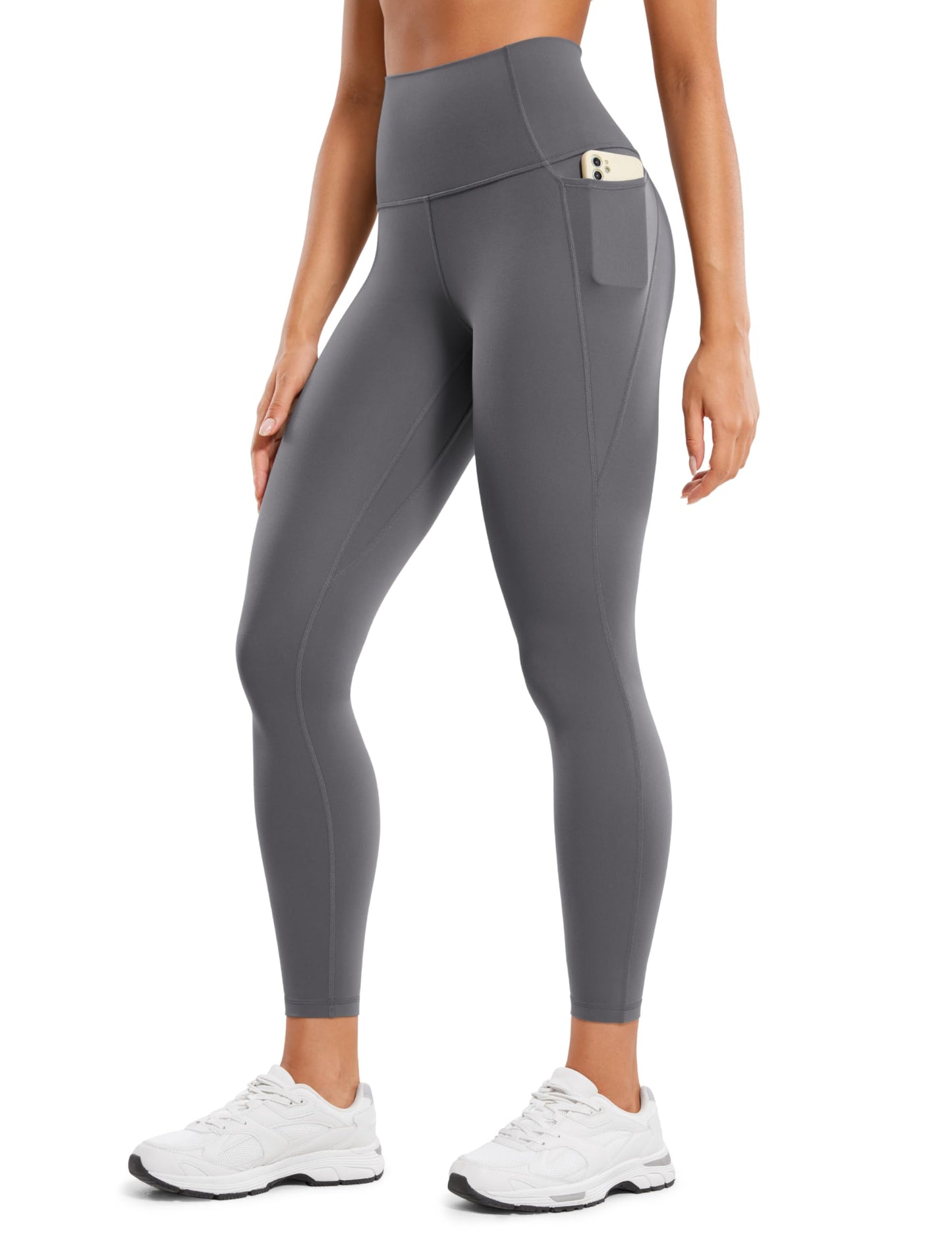 CRZ YOGA Womens Butterluxe Workout Leggings 25 Inches - High Waisted Gym Yoga Pants with Pockets Buttery Soft