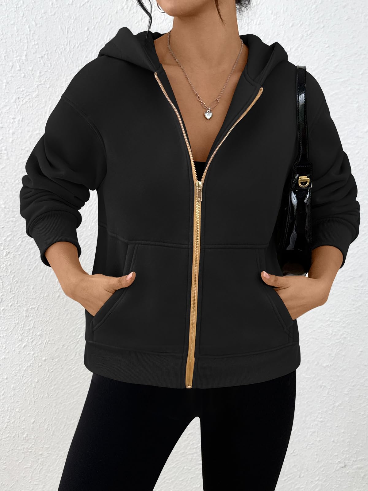 Trendy Queen Womens Zip Up Hoodies Fall Fashion Sweatshirt 2025 Clothes Y2K Cropped Jackets Cute Winter Outfits