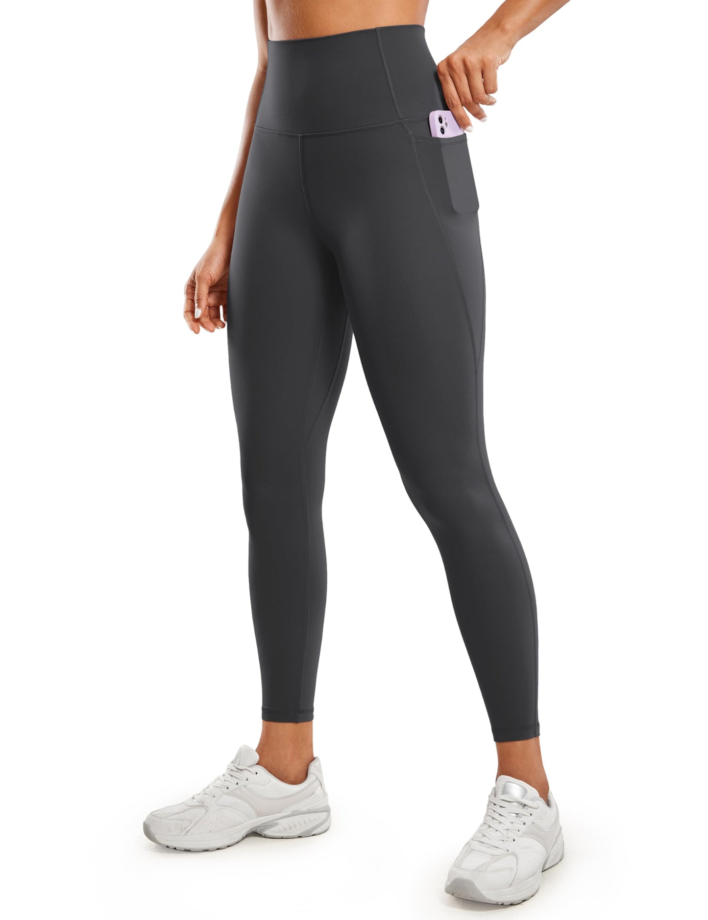 CRZ YOGA Womens Butterluxe Workout Leggings 25 Inches - High Waisted Gym Yoga Pants with Pockets Buttery Soft