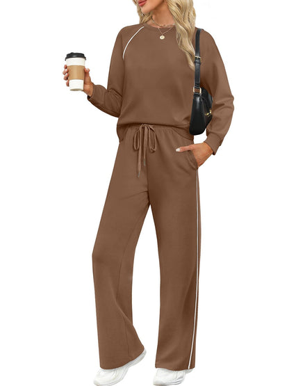 SAMPEEL Women 2 Piece Lounge Sets Sweatsuit Fall Outfits Matching Wide Leg pants Set Tracksuit Trendy Clothes