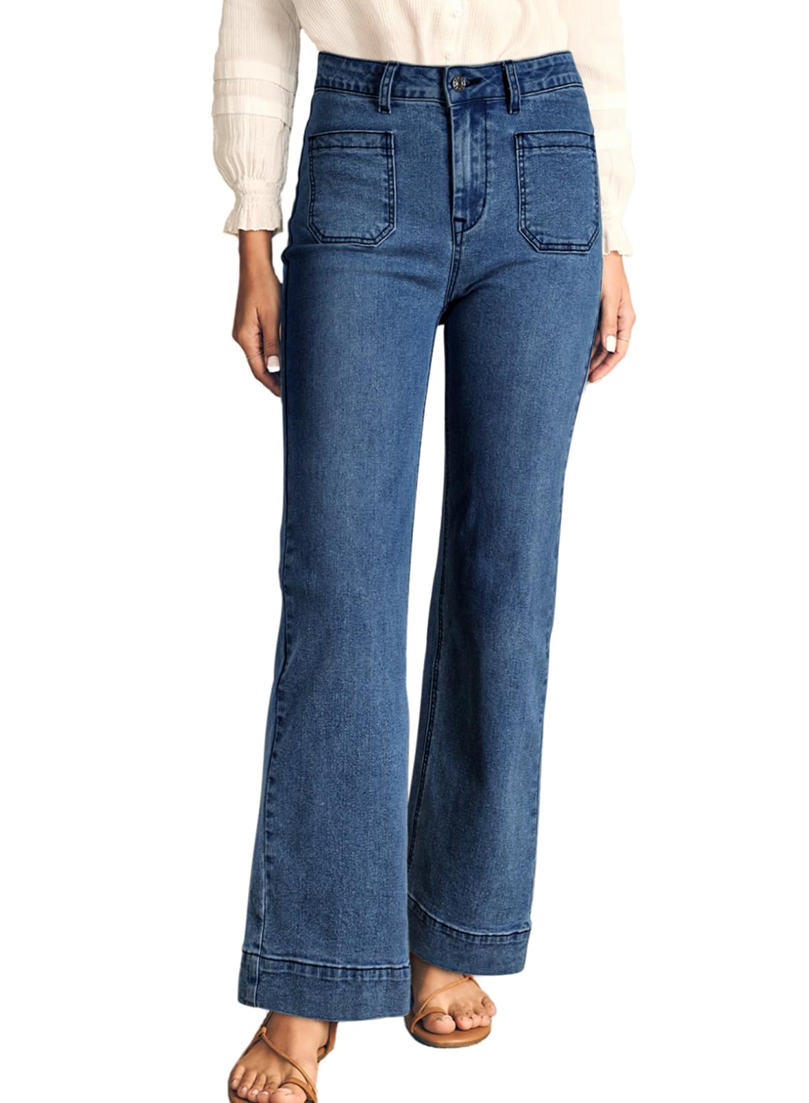 Astylish Women's Wide Leg Jeans High Waisted Stretchy Straight Leg Jeans Loose Trendy Denim Pants with Pocket