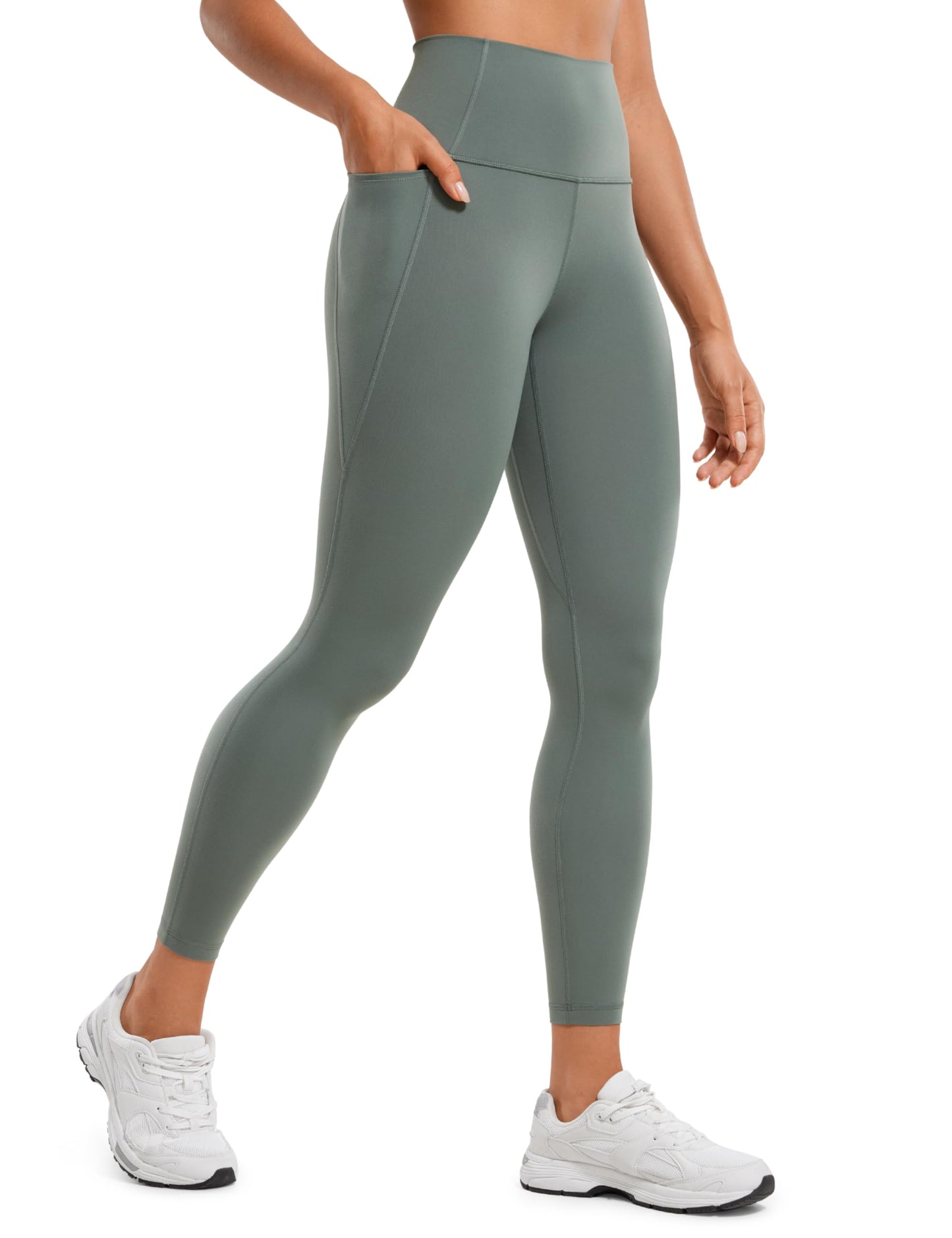 CRZ YOGA Womens Butterluxe Workout Leggings 25 Inches - High Waisted Gym Yoga Pants with Pockets Buttery Soft