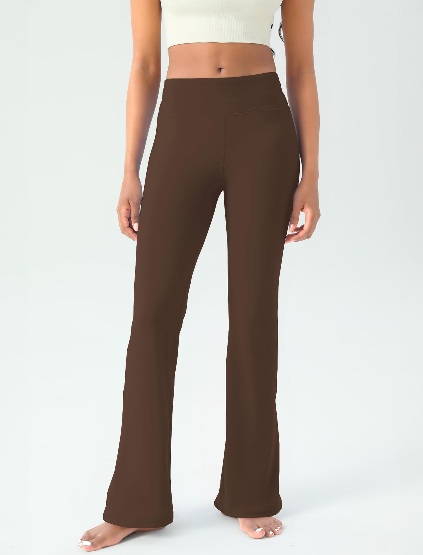 Women's Yoga Pants Bootcut Flare Leggings Flared Bell Bottom Leggings High-Waisted Workout Pants Tummy Control